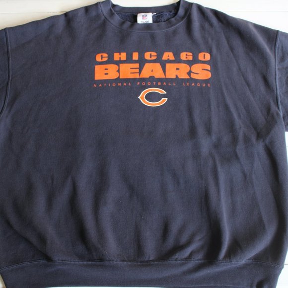 Chicago Bears Navy and Orange NFL Crewneck Sweatshirt - Picture 4 of 5
